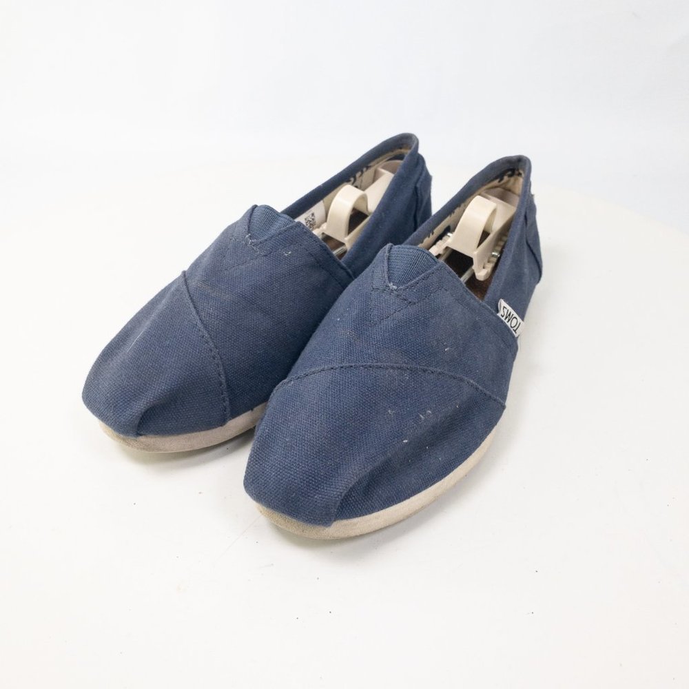 TOMS Alpargata Womens Shoes Size 6 Blue Classic Canvas Casual Flat Comfort #2452